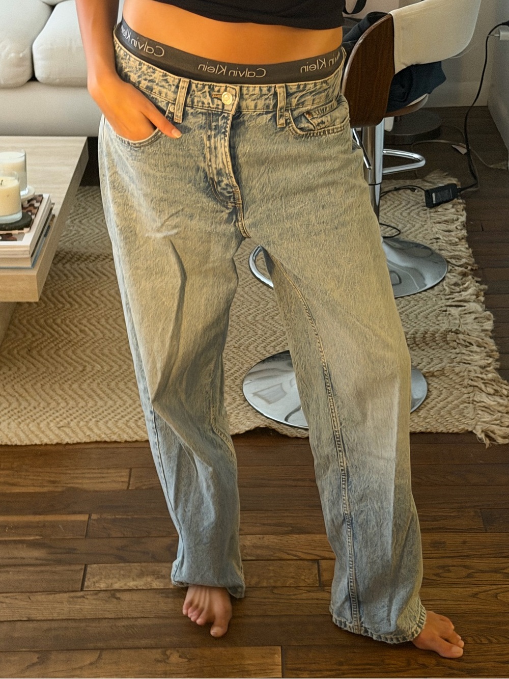 Light Blue Baggy High-Rise Jeans